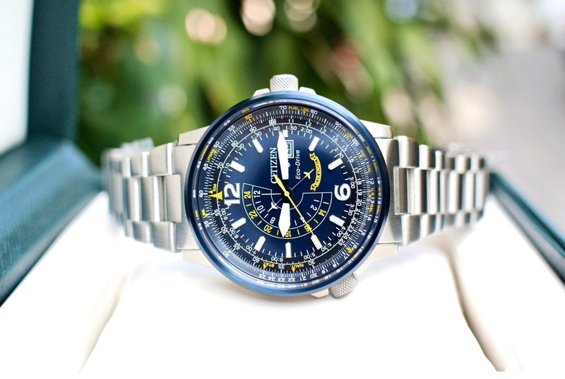 Citizen Promaster Nighthawk Eco Drive Navy Blue Dial Silver Steel Strap Watch For Men - BJ7006-56L Buy Now By Citizen