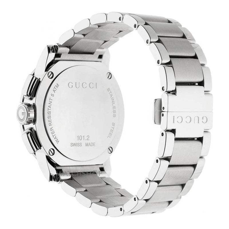 Shop Gucci G Chrono Black Dial Silver Steel Strap Watch For Men - YA101204 in USA