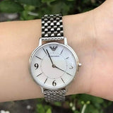 Emporio Armani Kappa Mother of Pearl Dial Silver Steel Watch For Women - AR2507 Buy Now By Emporio Armani
