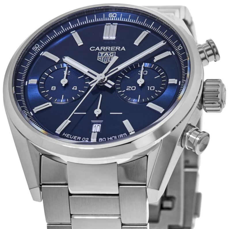 Tag Heuer Carrera Chronograph Blue Dial Silver Steel Strap Watch for Men - CBN2011.BA0642 Buy Now By Tag Heuer