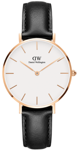 Daniel Wellington Petite Sheffield White Dial Black Leather Strap Watch For Women - DW00100174 Buy Now By Daniel Wellington