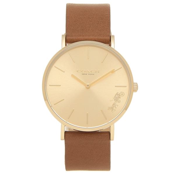 Coach Perry Analog Gold Dial Brown Leather Strap Watch for Women - 14503331-C Buy Now By Coach