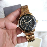 Michael Kors Cunningham Multifunction Black Dial Gold Steel Strap Watch For Men - MK7154 Buy Now By Michael Kors