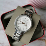 Fossil Tailor White Dial Silver Steel Strap Watch for Women - ES4262 Buy Now By Fossil