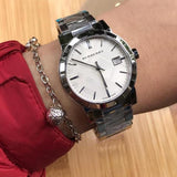 Burberry The City Silver Dial Silver Steel Strap Watch for Men - BU9037 Buy Now By Burberry