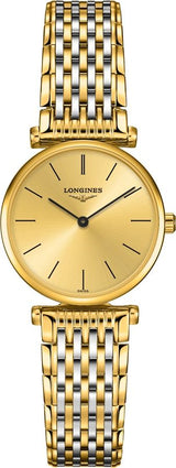 Shop Longines La Grande Classique Quartz Gold Dial Two Tone Mesh Bracelet Watch for Women - L4.209.2.32.7 in USA