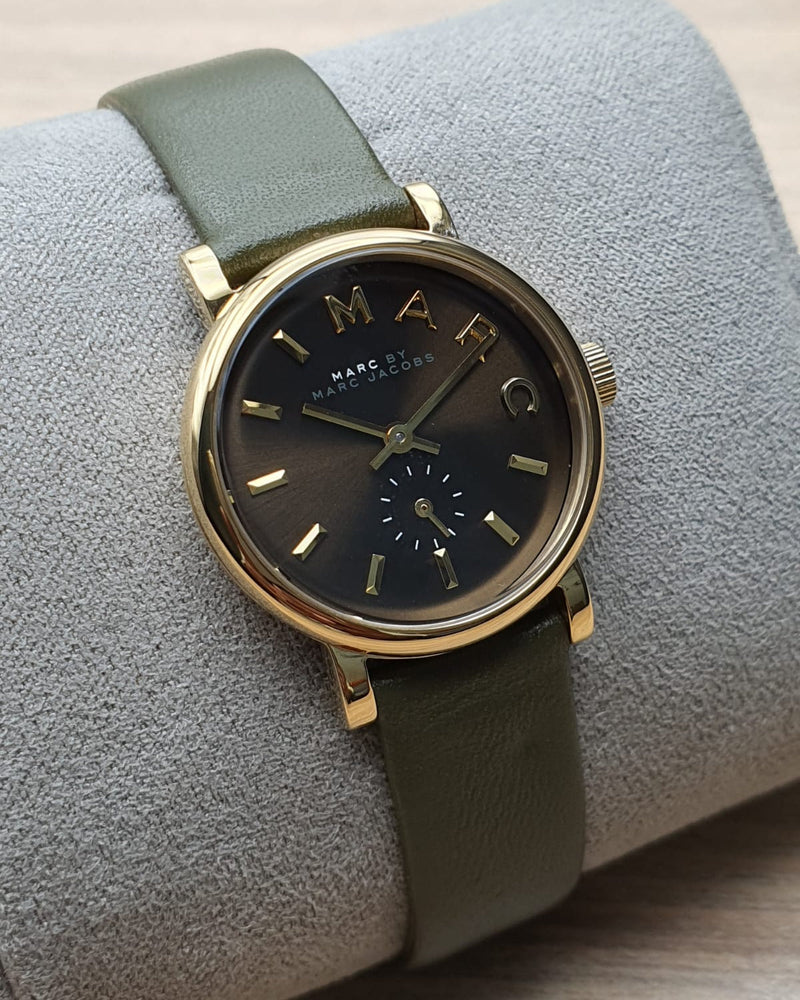 Marc Jacobs Baker Olive Green Dial Olive Green Leather Strap Watch for Women - MBM1328 Buy Now By Marc Jacobs