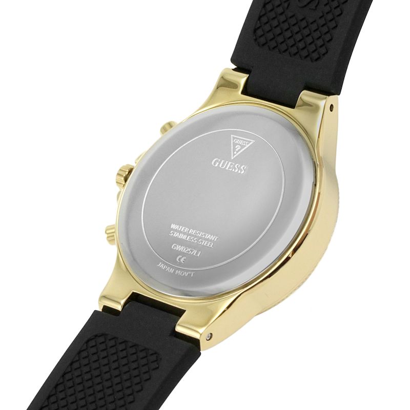Guess Moonlight Crystals Silver Dial Black Silicone Strap Watch For Women - GW0257L1 Buy Now By Guess