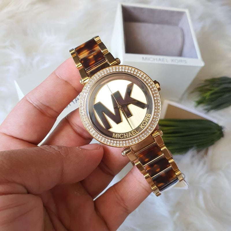 Michael Kors Parker Chronograph Gold Dial Two Tone Steel Strap Watch for Women - MK6109 Buy Now By Michael Kors