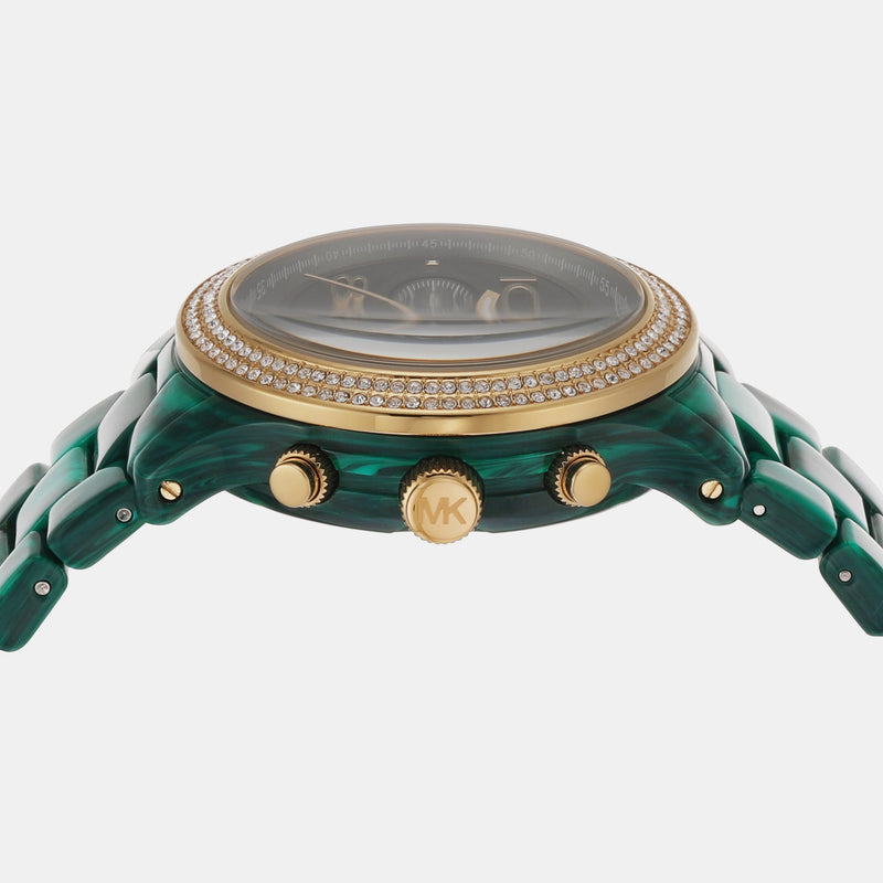 Michael Kors Runway Chronograph Green Dial Green Steel Strap Watch for Women - MK7422 Buy Now By Michael Kors