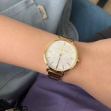 Michael Kors Addyson Three-Hand White Dial Gold Steel Strap Watch for Women - MK4712 Buy Now By Michael Kors