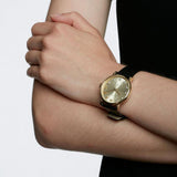 Marc Jacobs Baker Gold Dial Black Leather Strap Watch for Women - MBM1399 Buy Now By Marc Jacobs