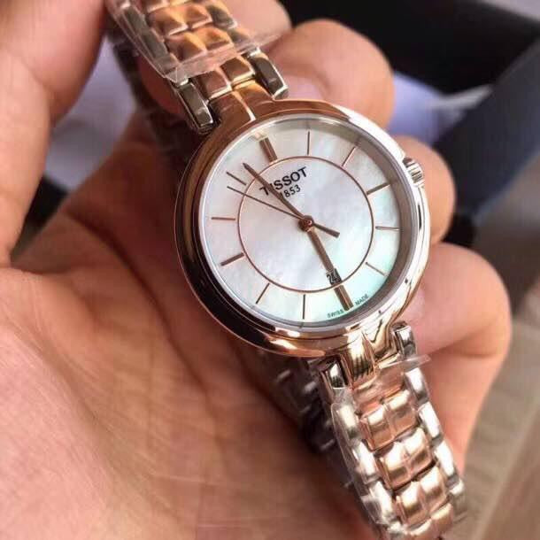 Tissot T Lady Flamingo Mother of Pearl White Dial Two Tone Steel Strap Watch For Women - T094.210.22.111.00 Buy Now By Tissot