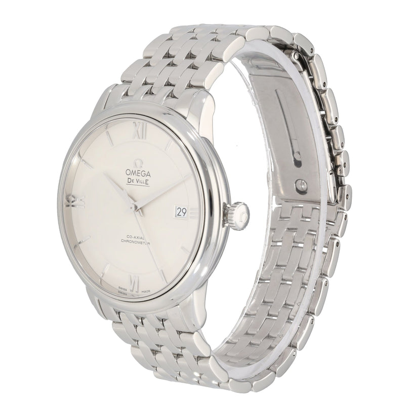 Shop Omega De Ville Prestige Co-Axial Silver Dial Silver Steel Strap Watch for Men - 424.10.40.20.02.003 in USA