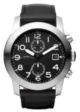 Marc Jacobs Larry Chronograph Black Dial Black Leather Strap Watch for Men - MBM5033 Buy Now By Marc Jacobs