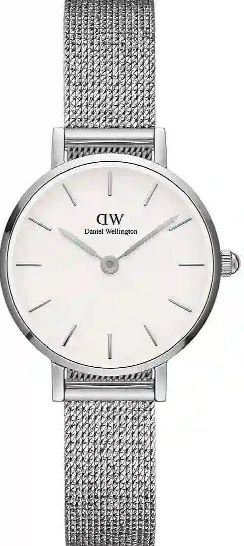 Shop Daniel Wellington Classic Petite Sterling White Dial Silver Mesh Bracelet Watch for Women - DW00100442 in USA
