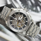 Fossil Modern Machine Automatic Silver Dial Silver Steel Strap Watch for Men - ME3081 Buy Now By Fossil