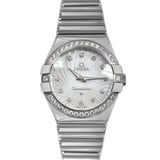 Shop Omega Constellation Quartz Diamonds Silver Dial Silver Steel Strap Watch for Women - 123.15.27.60.55.004 in USA