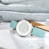 Emporio Armani Gianni T Bar Analog Crystals Silver Dial Blue Leather Strap Watch For Women - AR11443 Buy Now By Emporio Armani