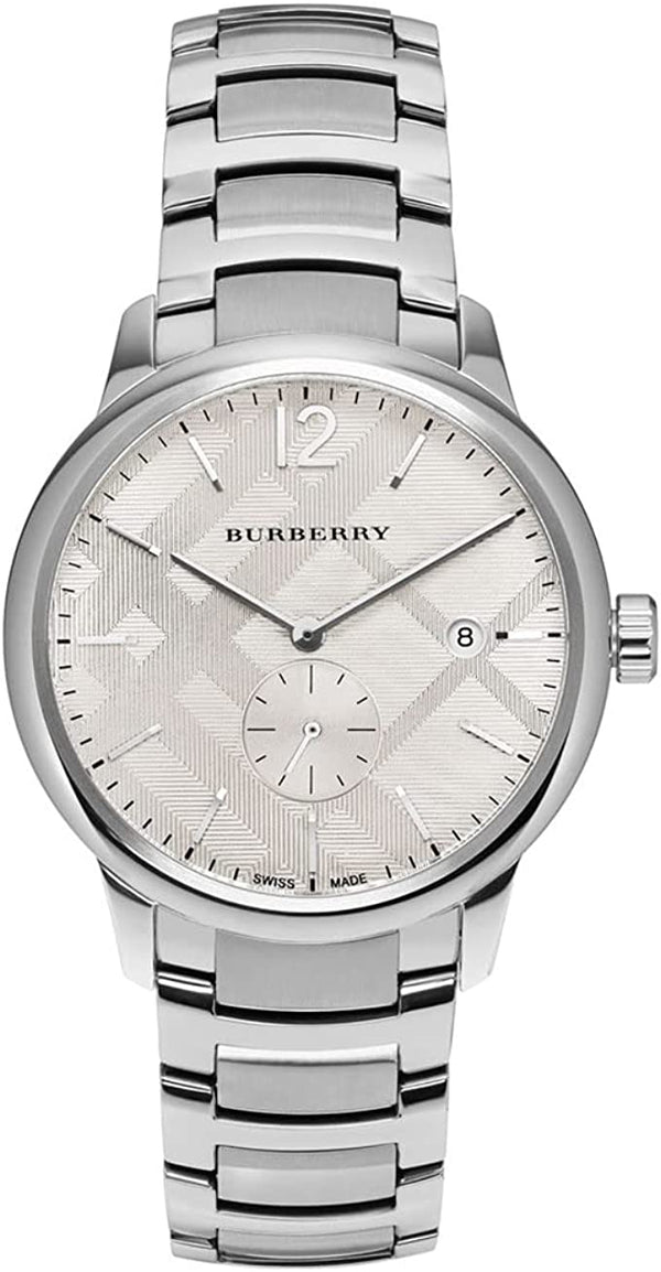 Shop Burberry The Classic Silver Dial Silver Steel Strap Watch for Men - BU10004 in USA