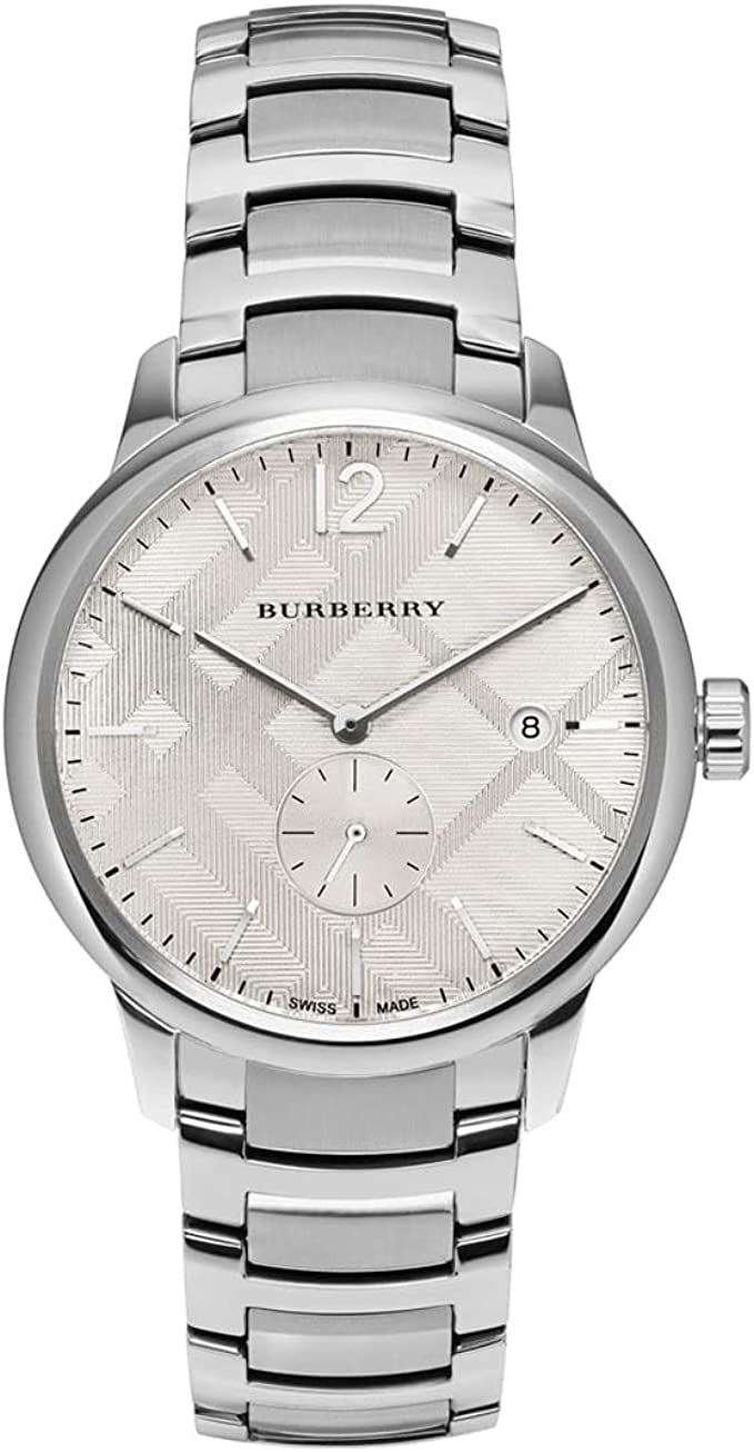 Shop Burberry The Classic Silver Dial Silver Steel Strap Watch for Men - BU10004 in USA