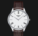 Shop Tissot T Classic Tradition 5.5 Quartz White Dial Brown Leather Strap Watch For Men - T063.409.16.018.00 in USA