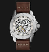 Fossil Modern Machine Automatic Skeleton White Dial Brown Leather Strap Watch for Women - ME3083 Buy Now By Fossil