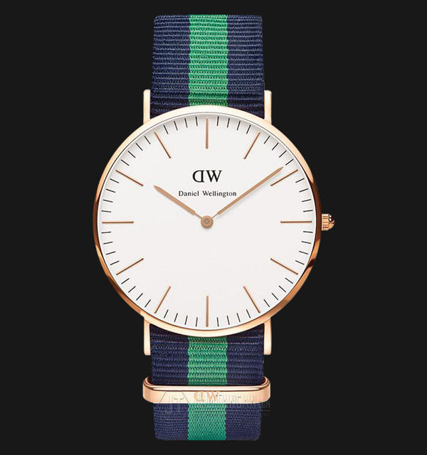 Shop Daniel Wellington Classic Warwick White Dial Two Tone Nylon Strap Watch for Men - DW00100005 in USA