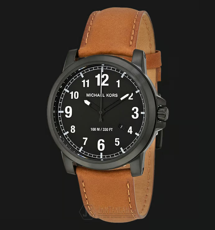 Michael Kors Paxton Analog Black Dial Brown Rubber Strap Watch For Men - MK8502 Buy Now By Michael Kors