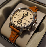 Fossil Original Boyfriend Sport Chronograph Beige Dial Brown Leather Strap Watch for Women - ES4046 Buy Now By Fossil