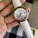 Burberry The City Diamonds White Dial White Leather Strap Watch for Women - BU9130 Buy Now By Burberry