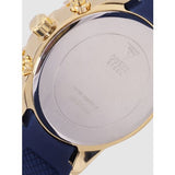 Shop Guess Catalina Blue Gold Tone Blue Silicone Strap Watch For Women - W0562L2 in USA