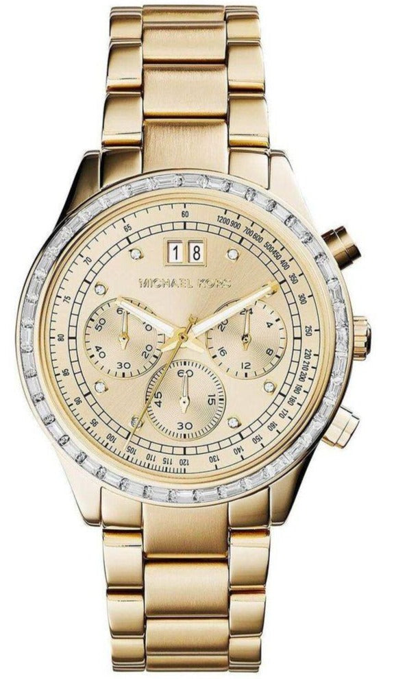 Michael Kors Brinkley Diamonds Gold Dial Gold Steel Strap Watch for Women - MK6187 Buy Now By Michael Kors