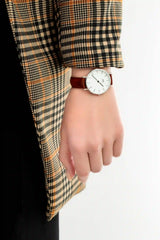 Daniel Wellington Classic Petite St Mawes White Dial Brown Leather Strap Watch For Women - DW00100187 Buy Now By Daniel Wellington