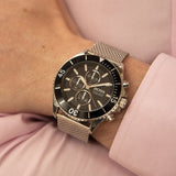 Shop Hugo Boss Ocean Edition Black Dial Silver Mesh Bracelet Watch for Men - 1513701 in USA