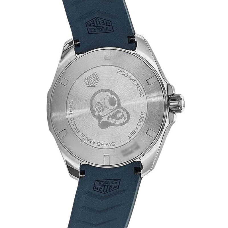 Tag Heuer Aquaracer Quartz Blue Dial Blue Rubber Strap Watch for Men - WAY101C.FT6153 Buy Now By Tag Heuer