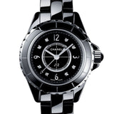 Chanel J12 Diamonds Black Dial Black Steel Strap Watch for Women - J12 H2569