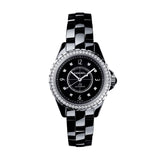 Chanel J12 Quartz Diamond Black Dial Black Steel Strap Watch for Women - J12 H6419