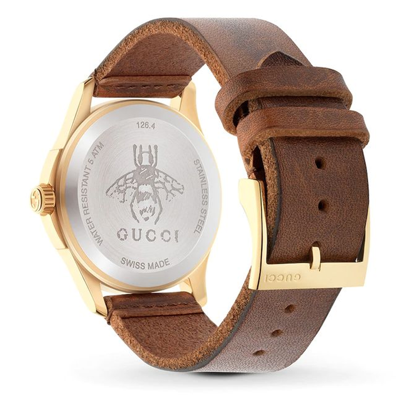 Gucci G Timeless Quartz Two Tone Dial Brown Leather Strap Watch For Men - YA126451B Buy Now By Gucci