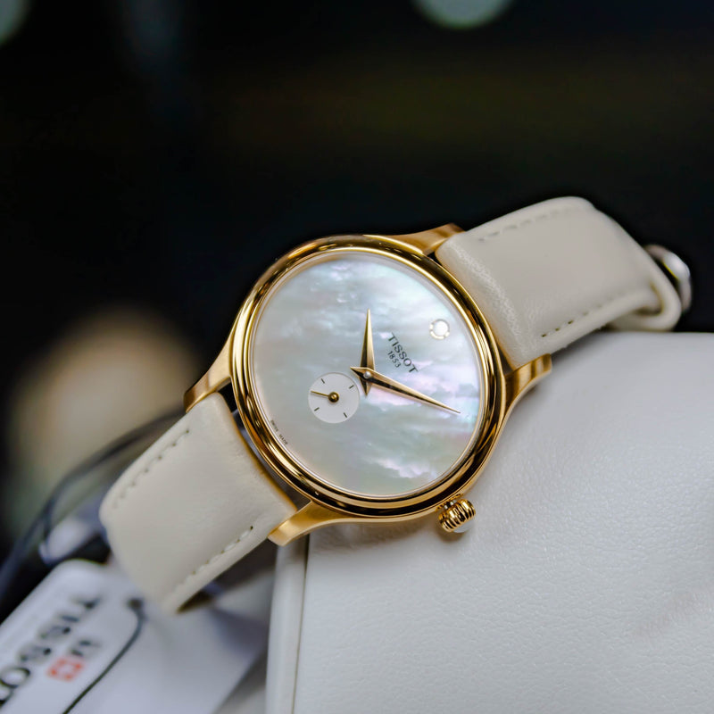 Tissot T Lady Bella Ora Mother of Pearl Dial Cream Leather Strap Watch for Women - T103.310.36.111.00 Buy Now By Tissot