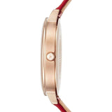 Emporio Armani Kappa Classic Quartz Silver Dial Red Leather Strap Watch For Women - AR11114 Buy Now By Emporio Armani