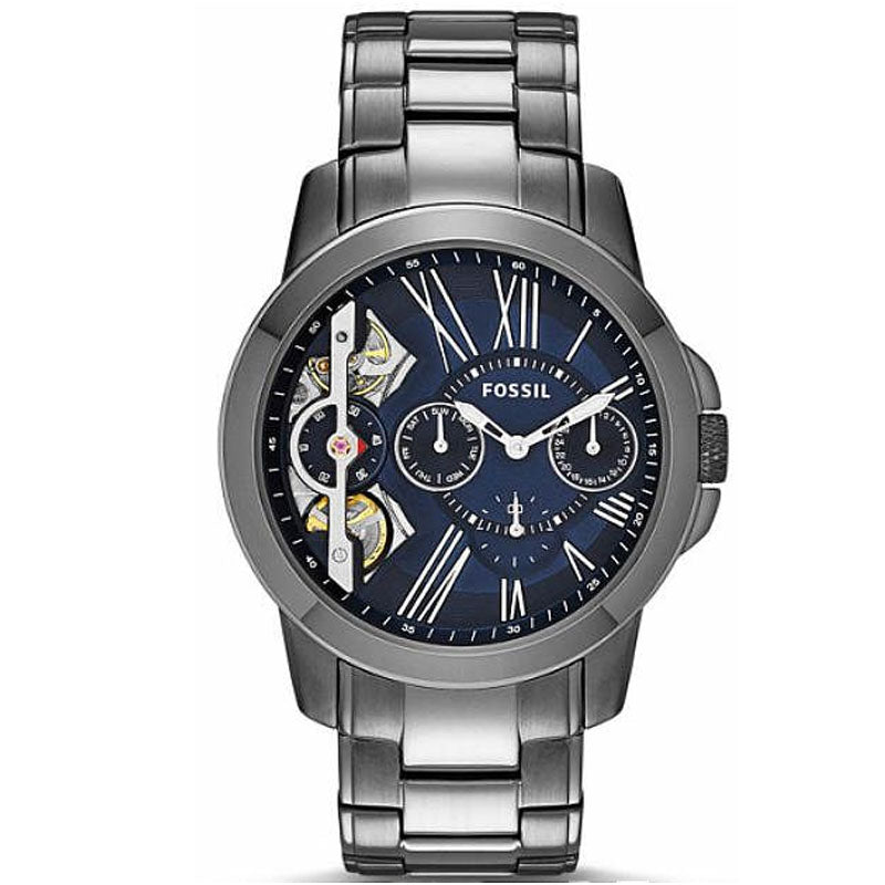 Fossil Grant Twist Multifunction Blue Dial Grey Steel Strap Watch for Men - ME1146 Buy Now By Fossil