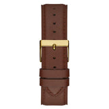 Guess Multifunction Chronograph Gold Dial Brown Leather Strap Watch For Men - GW0389G5 Buy Now By Guess