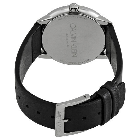 Calvin Klein Minimal Black Dial Black Leather Strap Watch for Men - K3M211C3 Buy Now By Calvin Klein