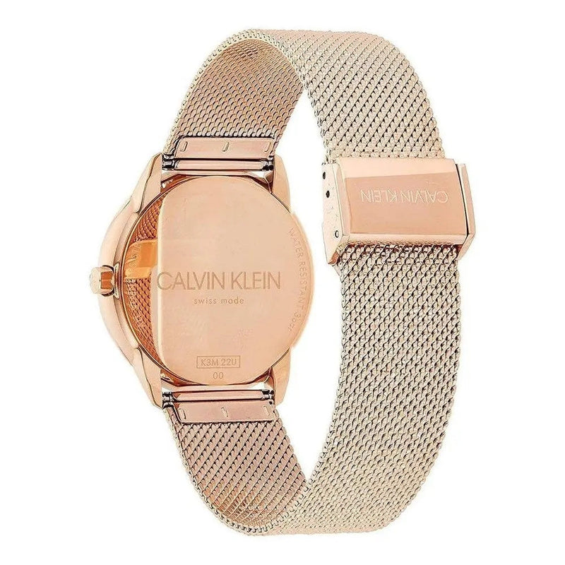 Calvin Klein Minimal White Dial Rose Gold Mesh Bracelet Watch for Women - K3M22626 Buy Now By Calvin Klein