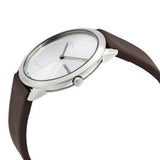 Calvin Klein Minimal Silver Dial Brown Leather Strap Watch for Men - K3M221G6 Buy Now By Calvin Klein
