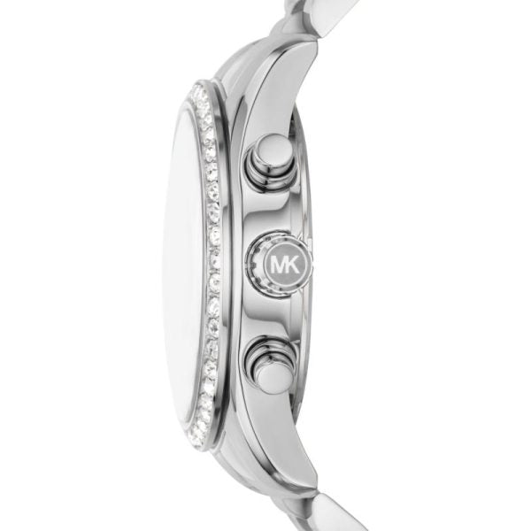 Michael Kors Lexington Chronograph Black Dial Silver Steel Strap Watch For Women - MK7277 Buy Now By Michael Kors
