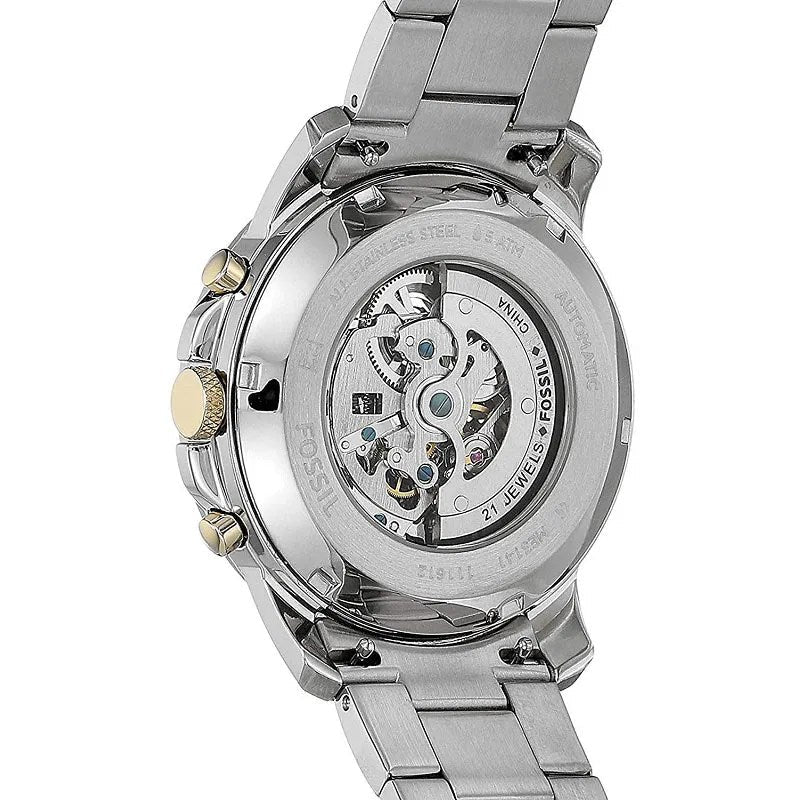 Fossil Townsman Automatic Skeleton Silver Dial Silver Steel Strap Watch for Men - ME3044 Buy Now By Fossil