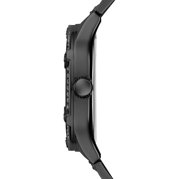 Guess Duke Glitz Crystals Black Dial Black Steel Strap Watch For Men - GW0576G3 Buy Now By Guess