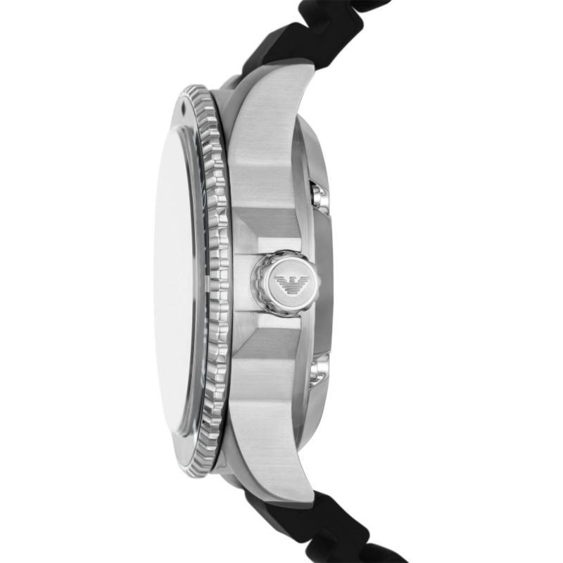Emporio Armani Meccanico Automatic Black Dial Black Silicone Strap Watch For Men - AR60062 Buy Now By Emporio Armani